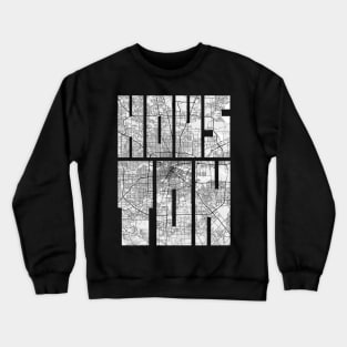 Houston, USA City Map Typography - Light Crewneck Sweatshirt